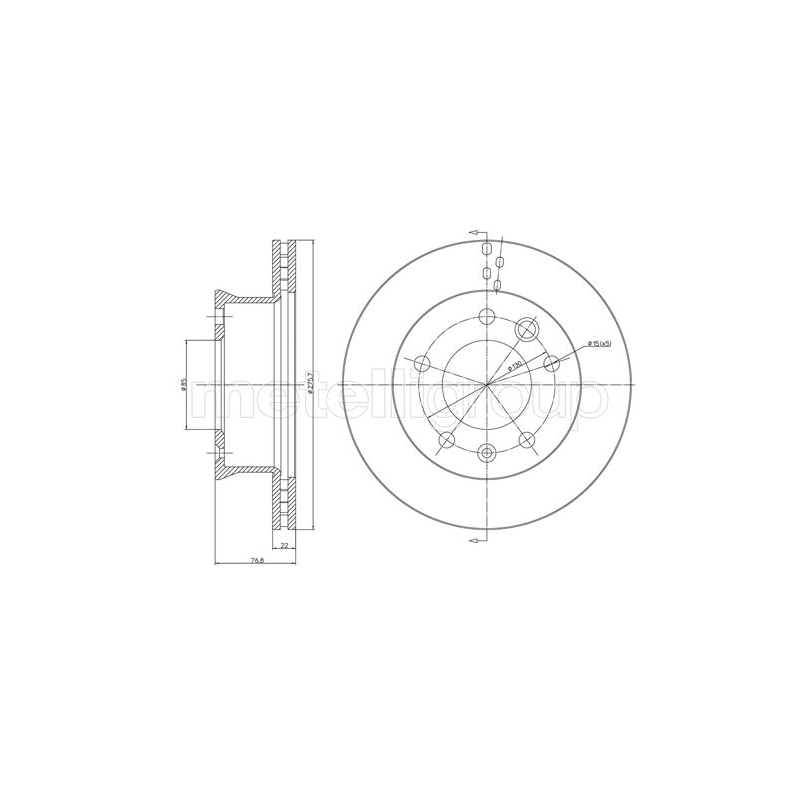 Disco freno asse anteriore - METELLI
