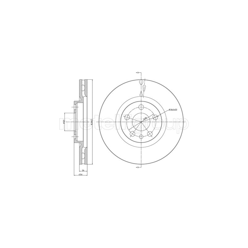 Disco freno asse anteriore - METELLI