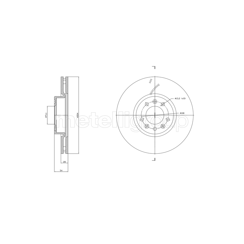 Disco freno asse anteriore - METELLI