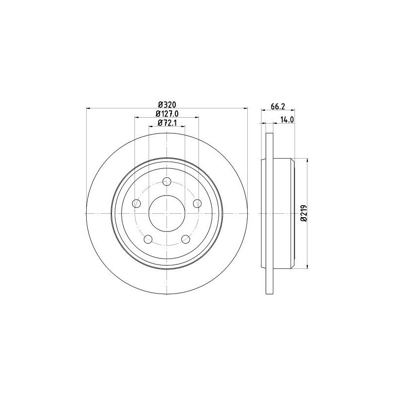 Disco freno asse posteriore - HELLA BRAKE