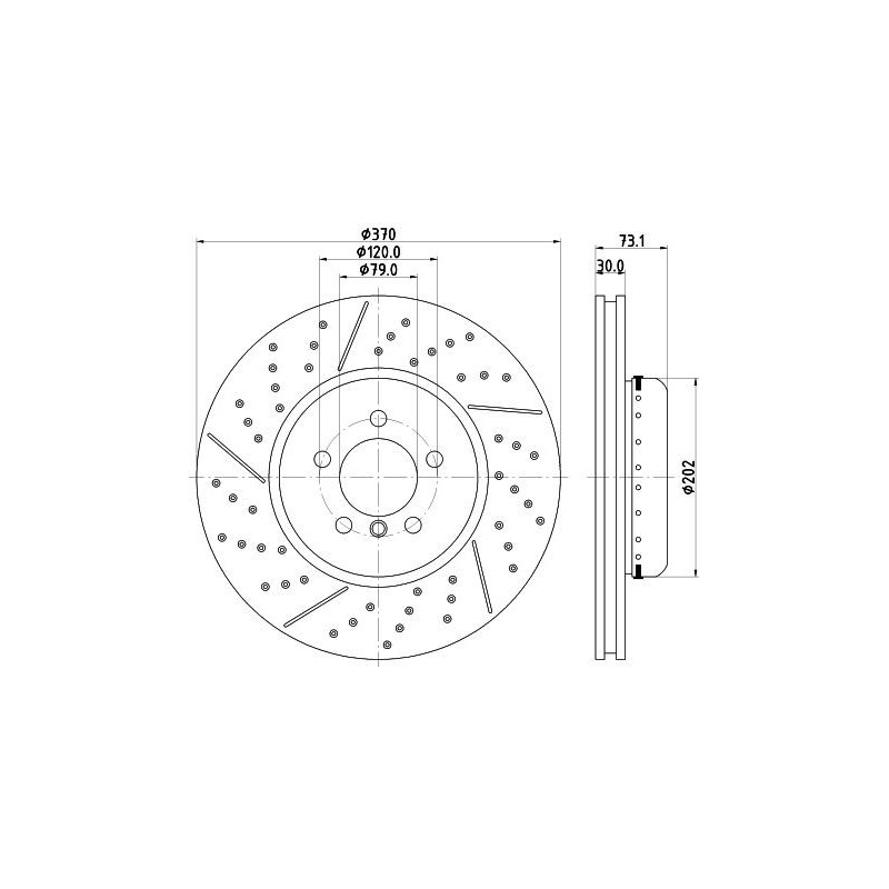 Disco freno asse anteriore - HELLA BRAKE