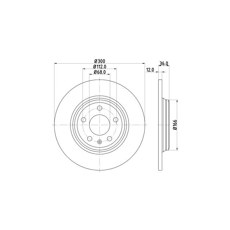 Disco freno asse posteriore - HELLA BRAKE