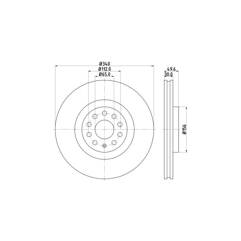 Disco freno asse anteriore - HELLA BRAKE