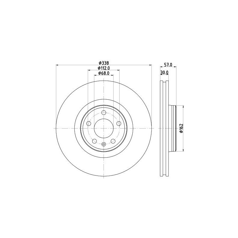 Disco freno asse anteriore - HELLA BRAKE