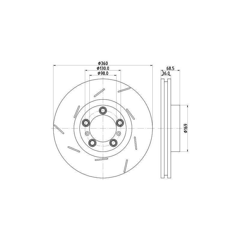 Disco freno asse anteriore - HELLA BRAKE