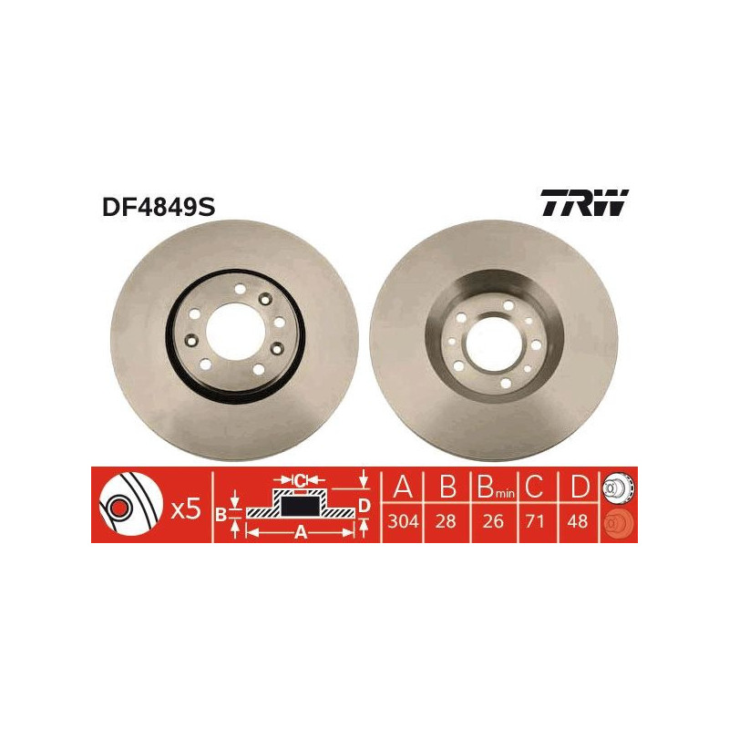 Disco freno asse anteriore - TRW