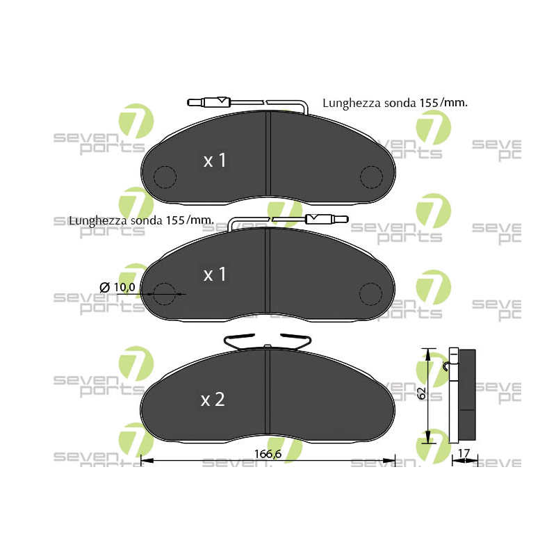 Pastiglie freno asse anteriore - SEVEN