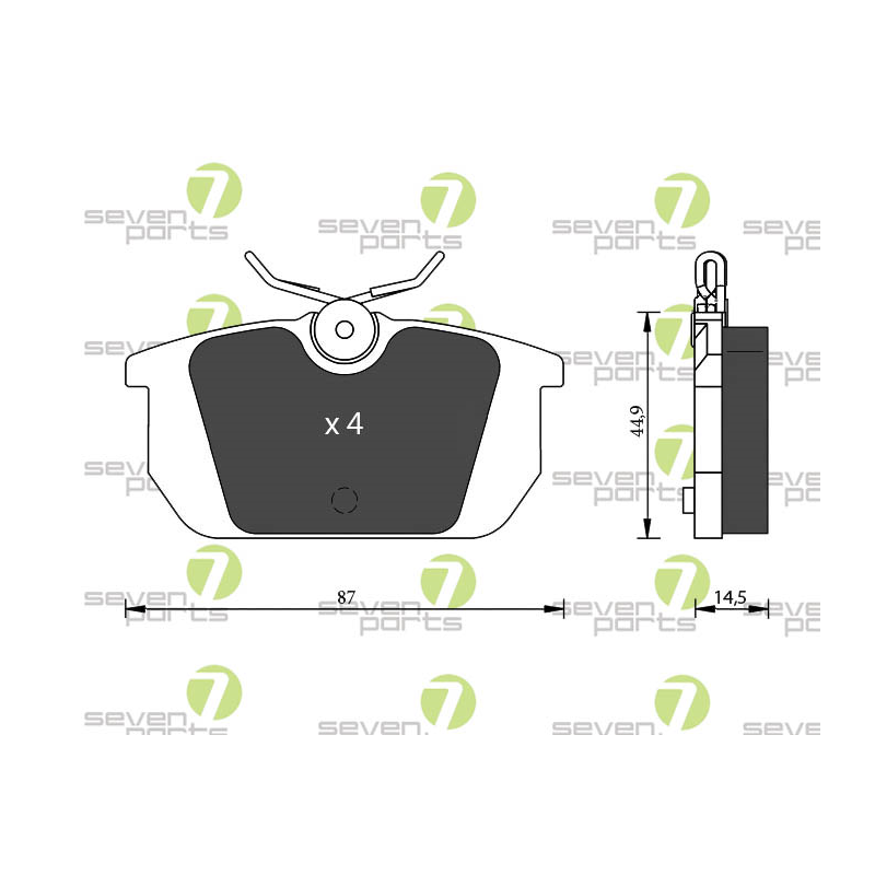 Pastiglie freno asse posteriore - SEVEN