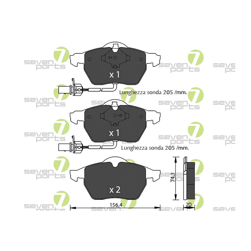 Pastiglie freno asse anteriore - SEVEN