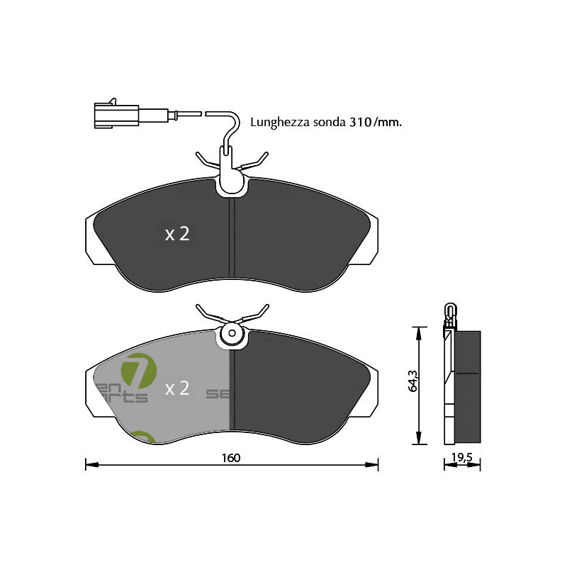 Pastiglie freno asse anteriore - SEVEN