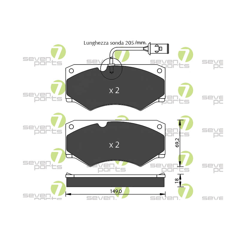 Pastiglie freno asse anteriore - SEVEN