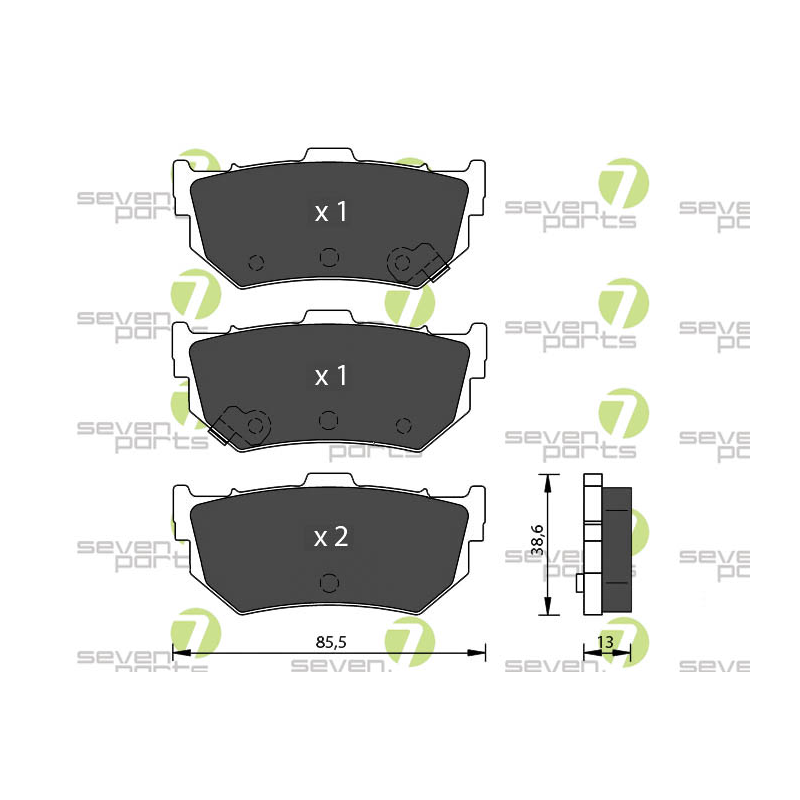 Pastiglie freno asse posteriore - SEVEN