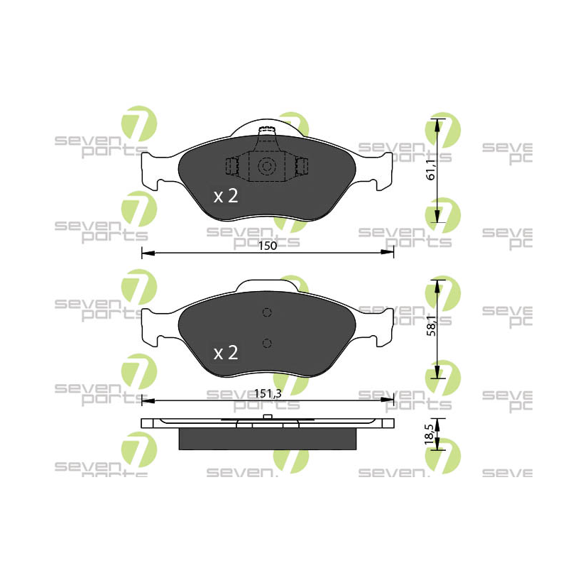 Pastiglie freno asse anteriore - SEVEN