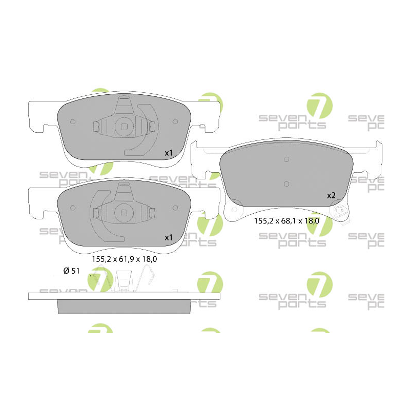 Pastiglie freno asse anteriore - SEVEN