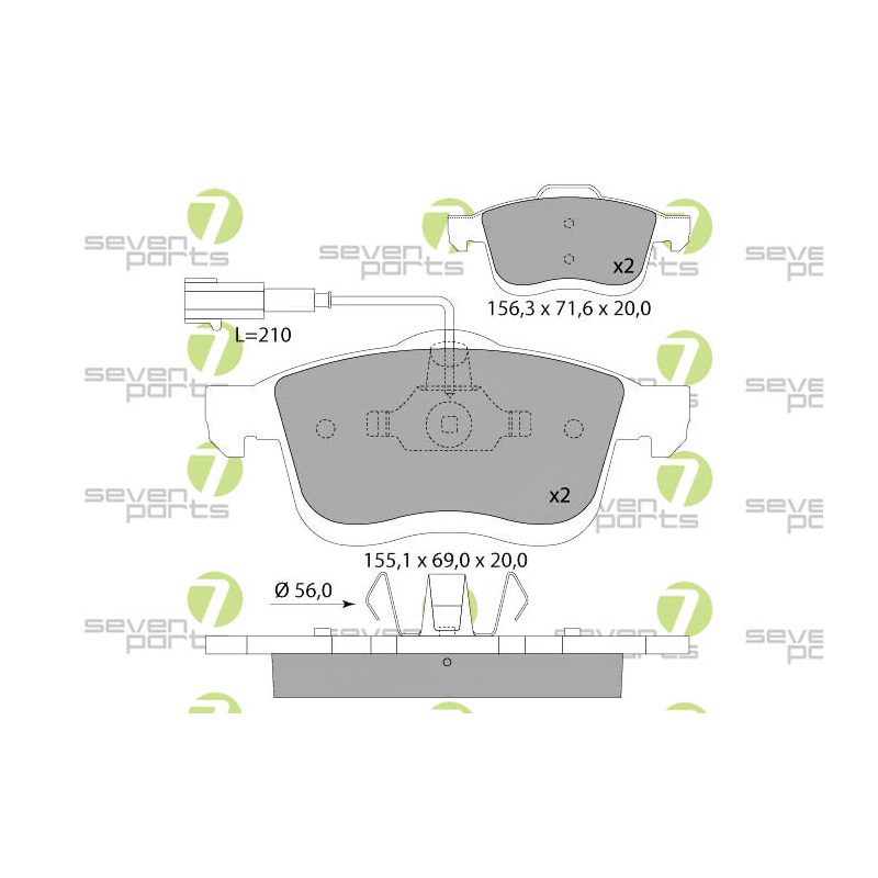 Pastiglie freno asse anteriore - SEVEN