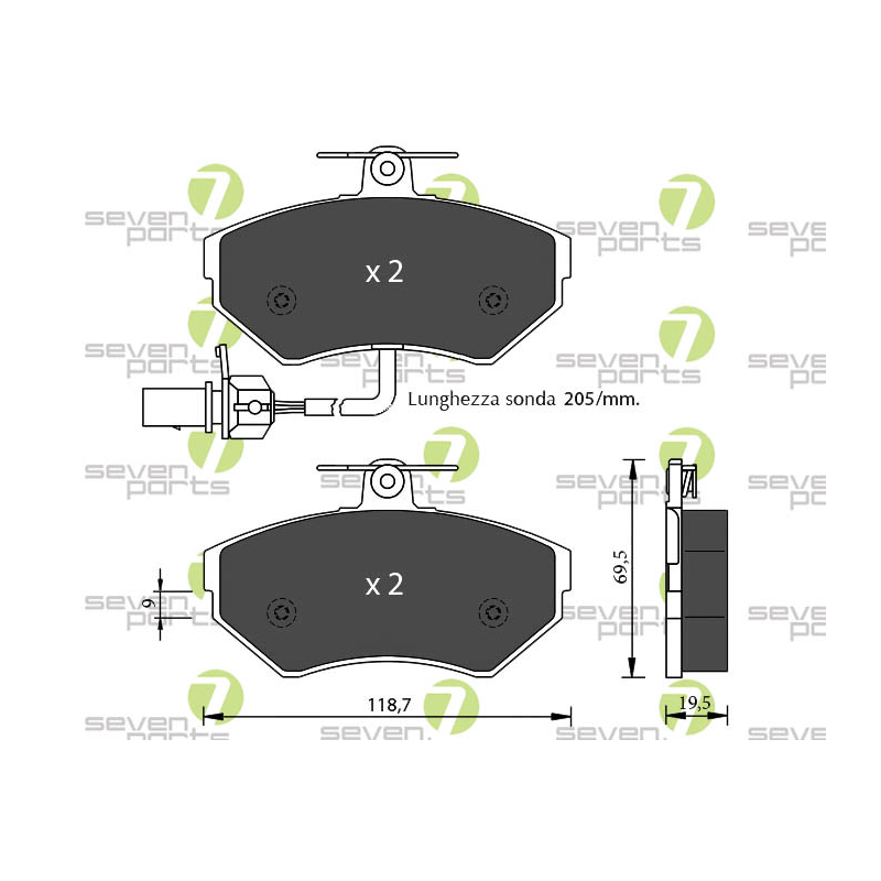 Pastiglie freno asse anteriore - SEVEN
