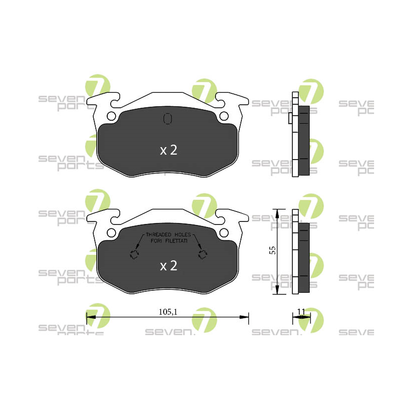 Pastiglie freno asse posteriore - SEVEN