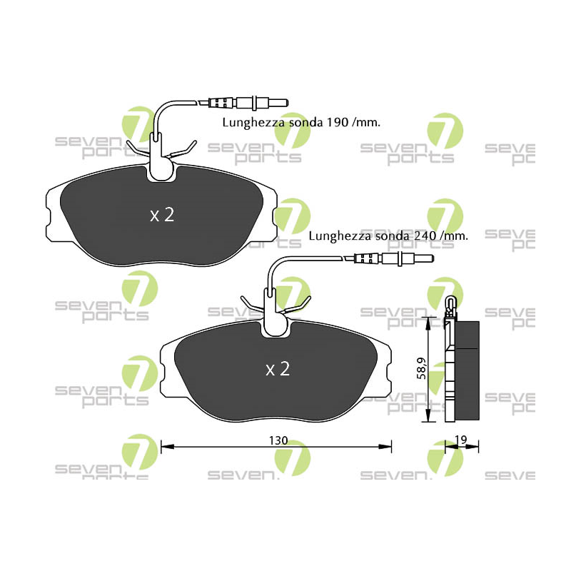 Pastiglie freno asse anteriore - SEVEN