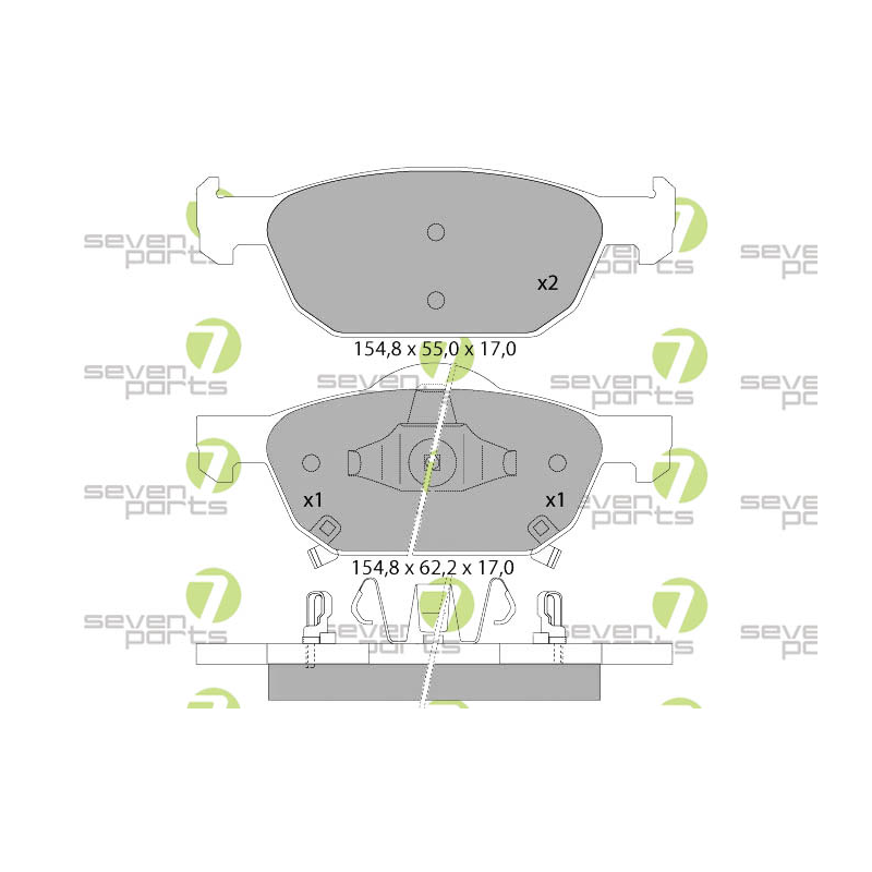 Pastiglie freno asse anteriore - SEVEN